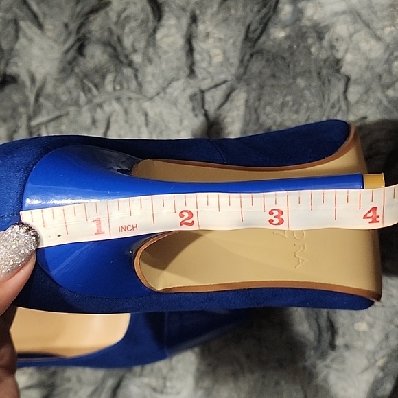 High Heel Pointed Toe Pumps Slip-on. Royal Blue and Red, 6.5 US, 37 EU. - Picture 8 of 16